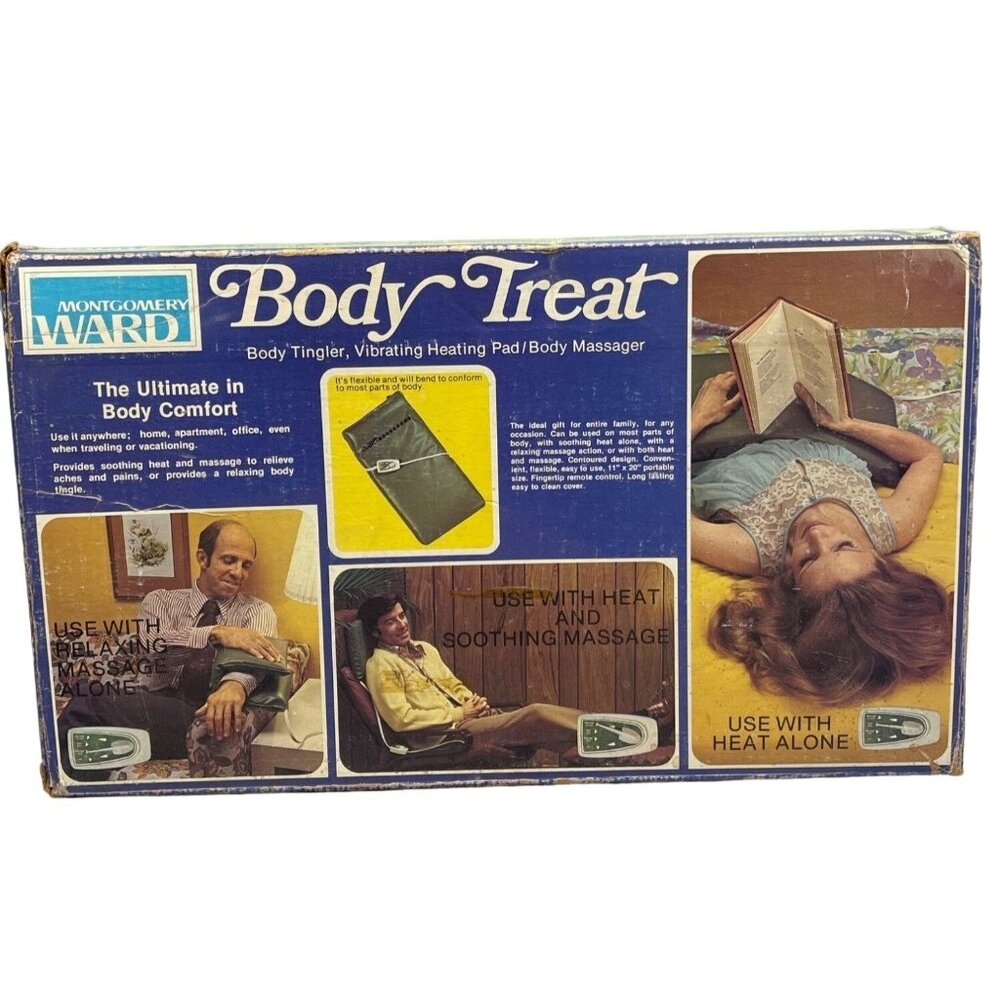 vintage Montgomery ward body treat body tingler vibrating heat pad 60629 READ